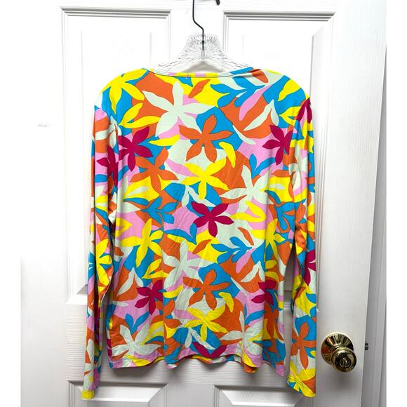 Land’s End Swim Shirt, Rash Guard, Sun Shield, Floral, Girls LP 14 16 - Picture 2 of 6